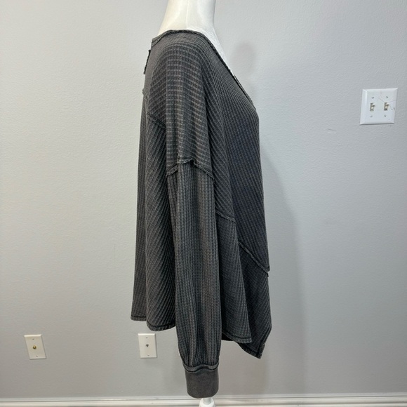 Free People We The Free Coraline Thermal Classic Waffle Knit Relaxed Fit Size XS - Picture 5 of 13